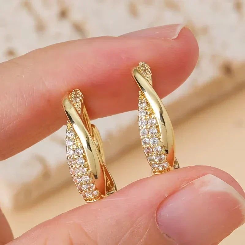 Clara™ | Interlinked Hoop Earrings with Cubic Zirconia