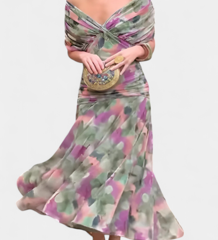 Herminia™ | Elegant dress with V-neck