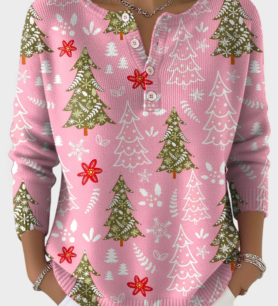 Sofía™ | Christmas Sweater with Decorative Buttons