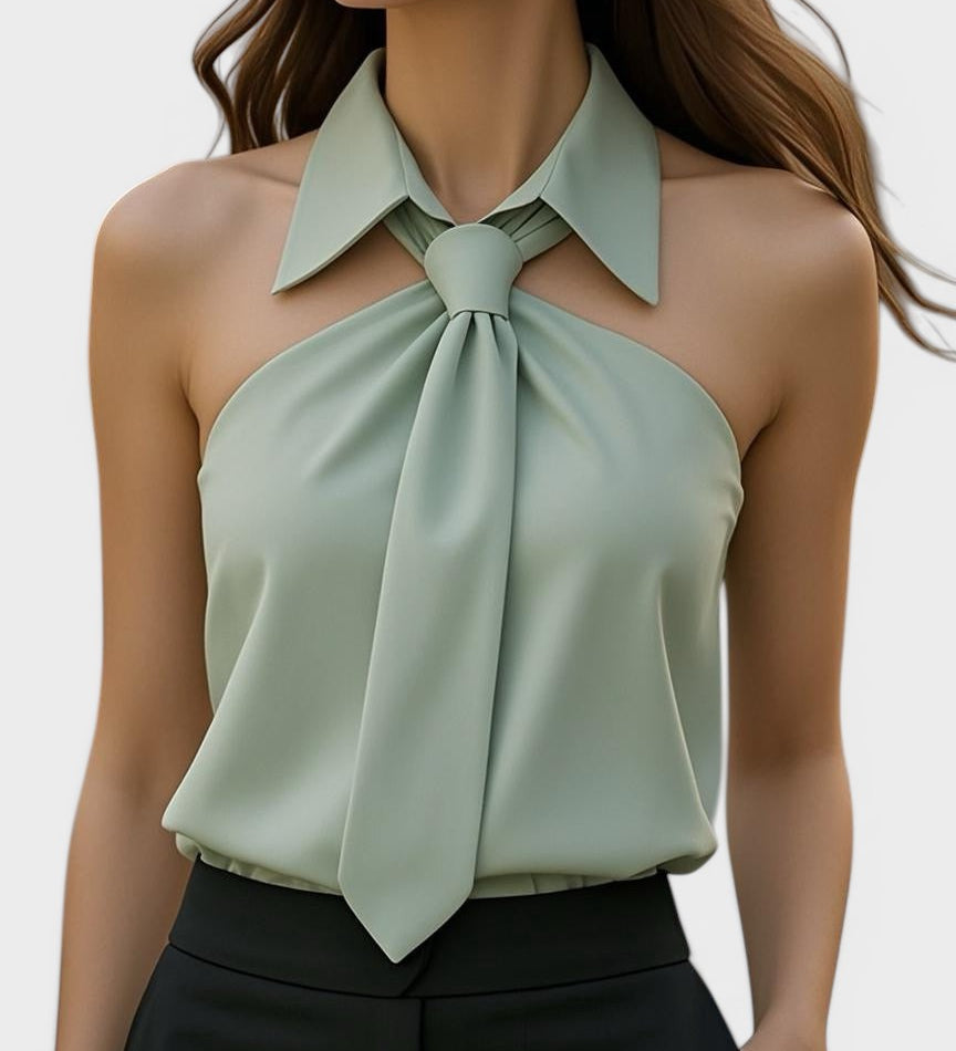Lucía™ | Elegant Halter Blouse