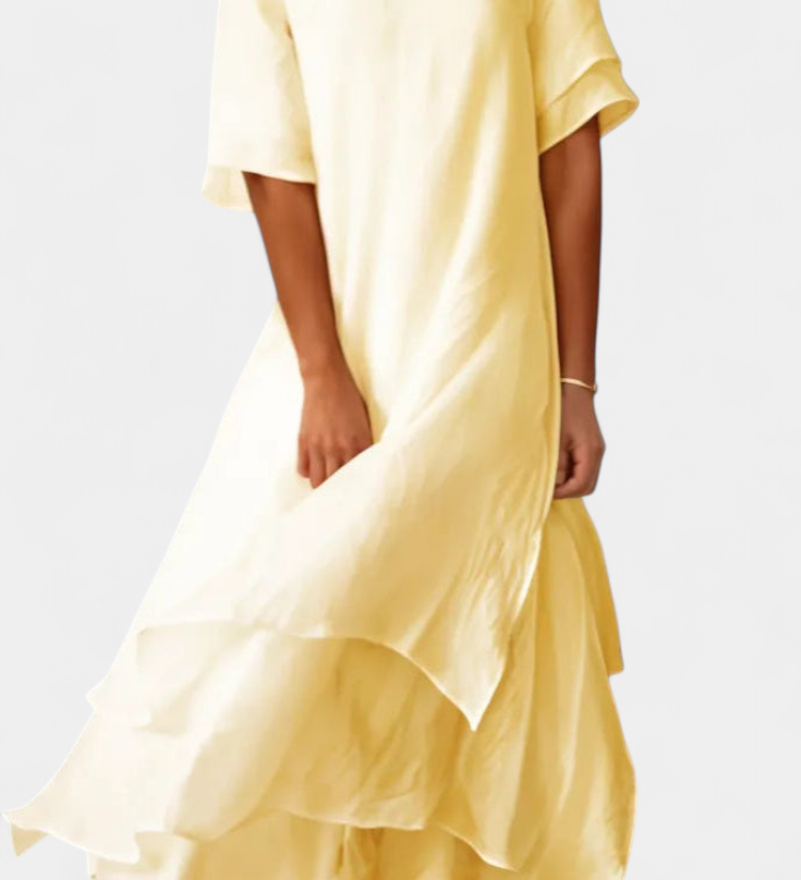 Elegant Cotton Dress and Eloise Cape