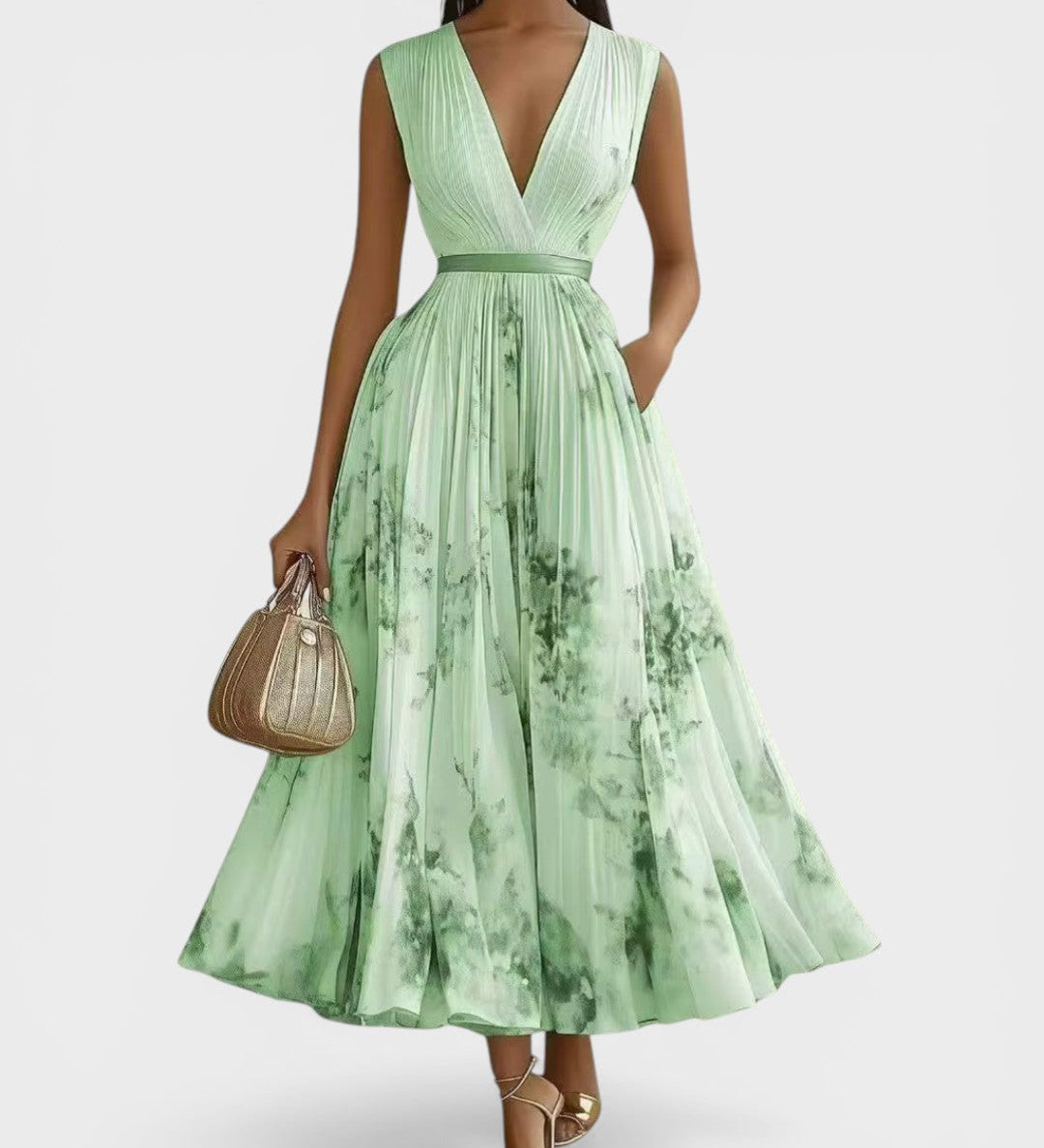Ariadna™ | Elegant Floral Pleated Dress