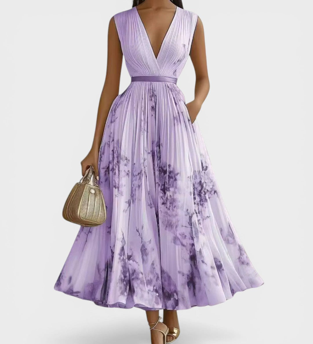 Ariadna™ | Elegant Floral Pleated Dress