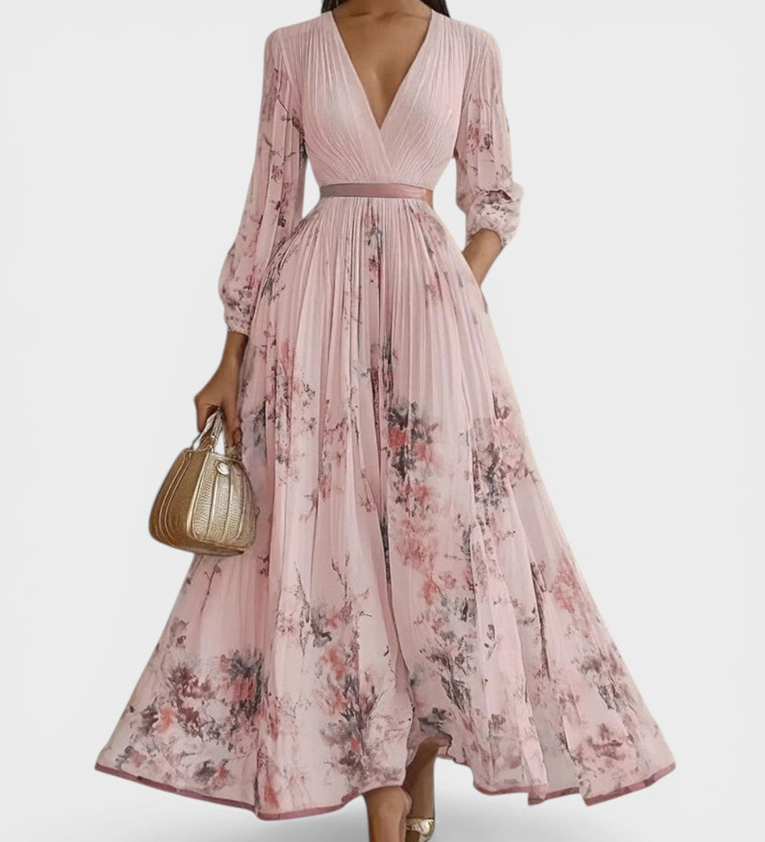 Ariadna™ | Elegant Floral Pleated Dress
