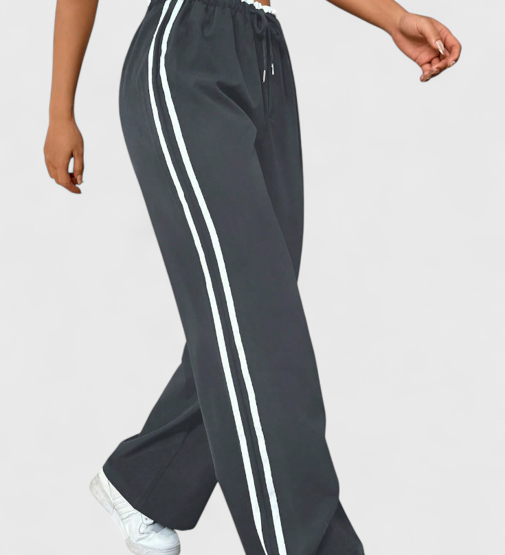 Alanys Wide-Leg Sports Trousers with Side Detail