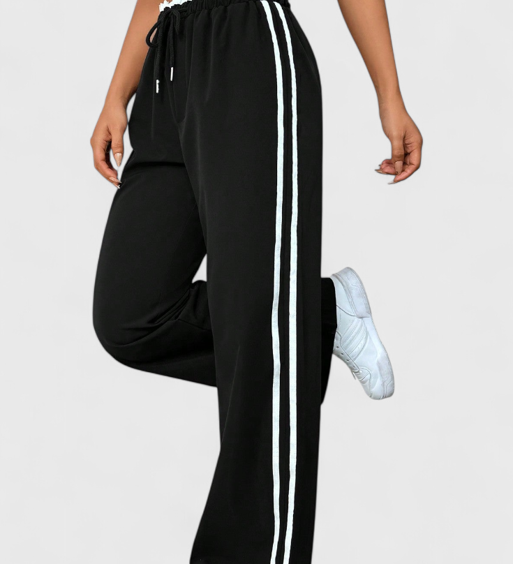 Alanys Wide-Leg Sports Trousers with Side Detail
