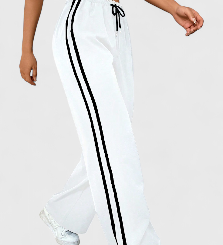 Alanys Wide-Leg Sports Trousers with Side Detail