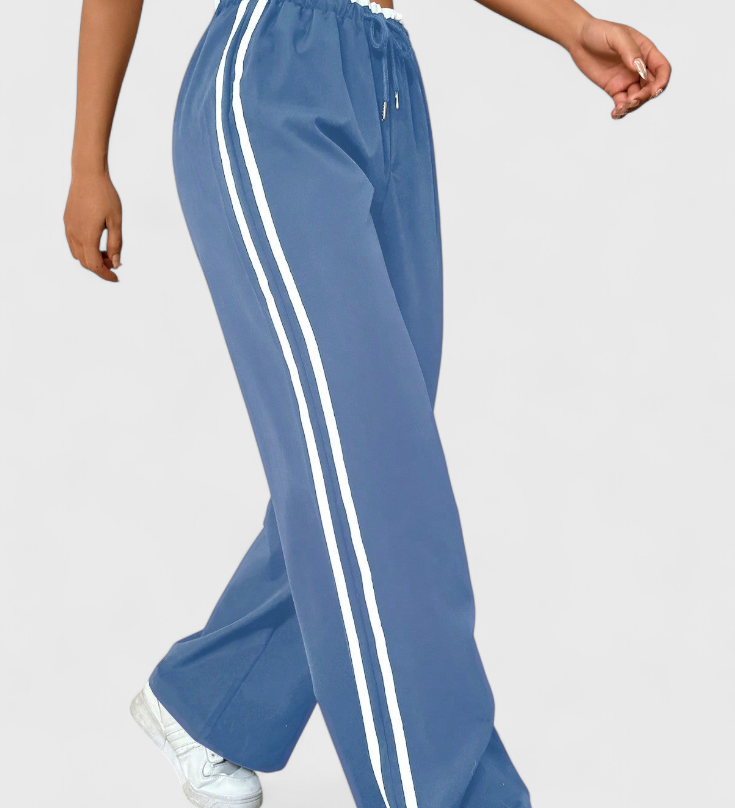 Alanys Wide-Leg Sports Trousers with Side Detail