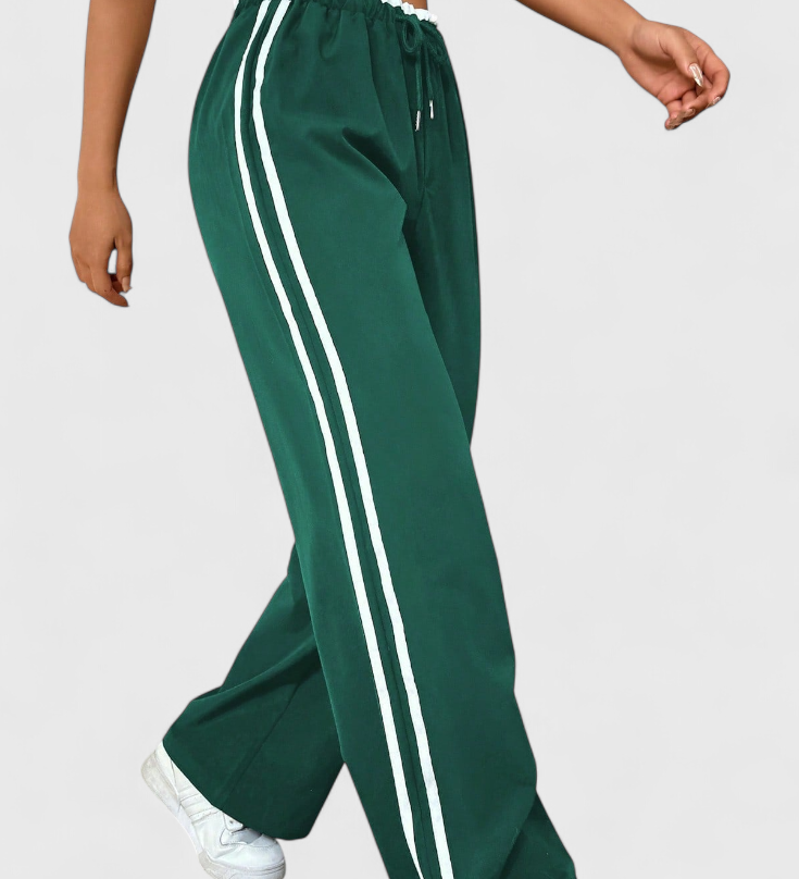 Alanys Wide-Leg Sports Trousers with Side Detail