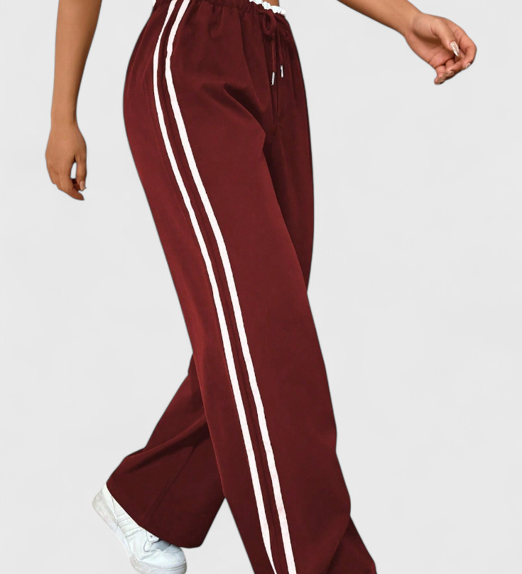 Alanys Wide-Leg Sports Trousers with Side Detail