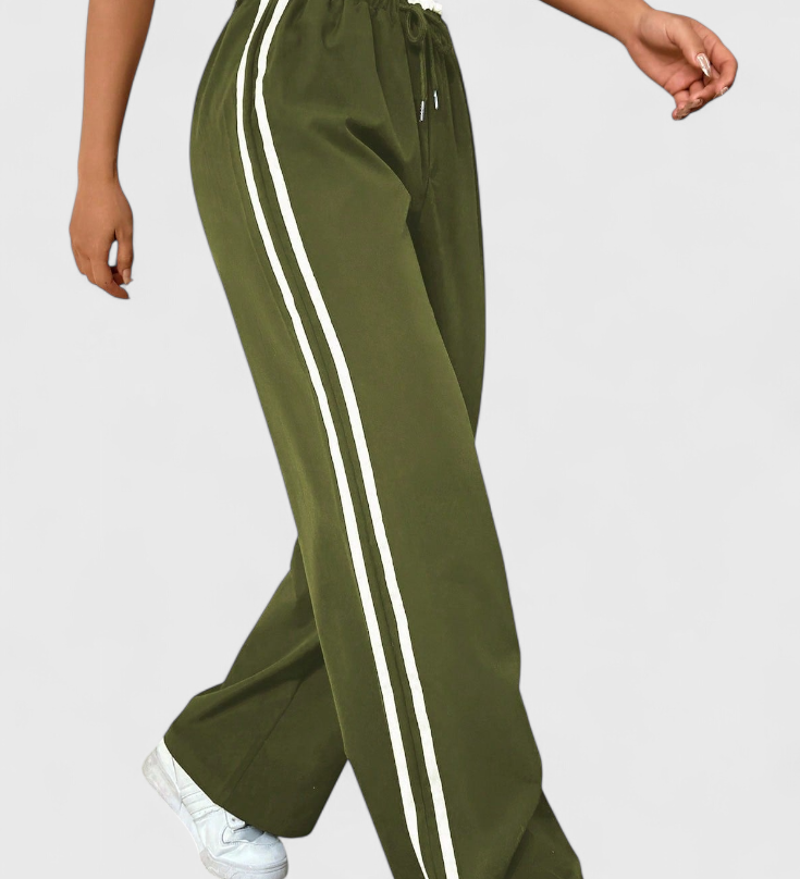 Alanys Wide-Leg Sports Trousers with Side Detail