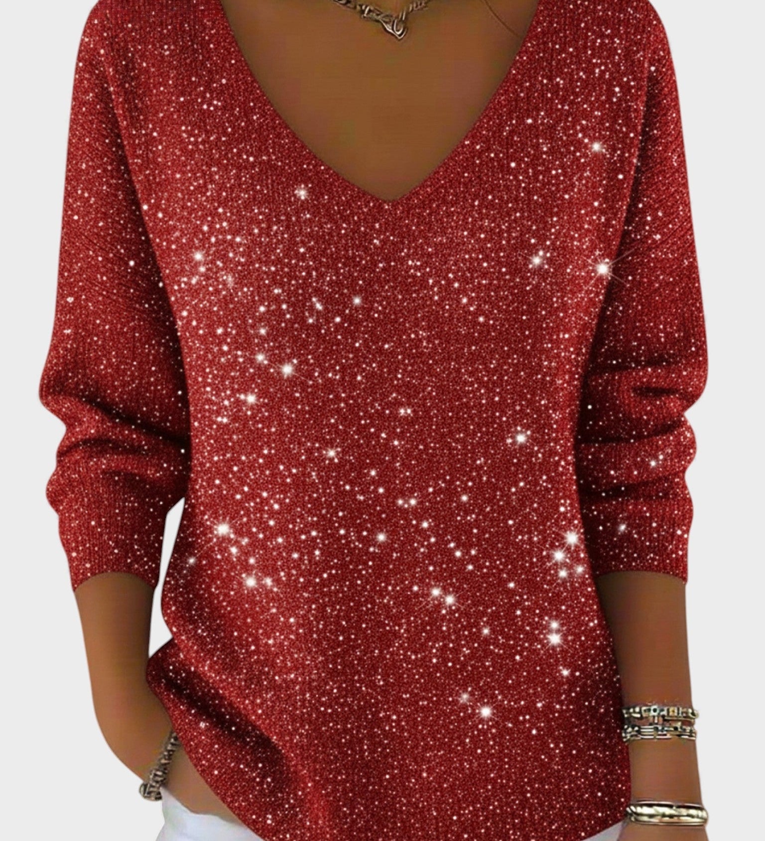 Inés™ | Festive Jumper with V-Neck