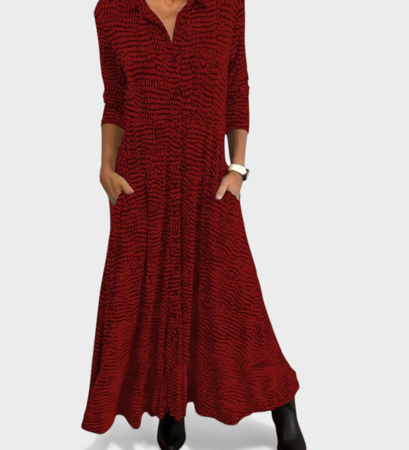 Julia™ | Fluid Maxi Shirt Dress