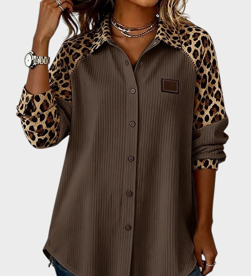 Juana™ | Leopard Print Button-Up Shirt