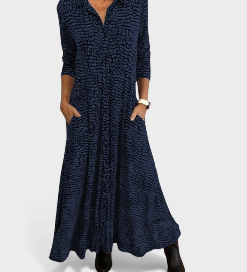 Julia™ | Fluid Maxi Shirt Dress