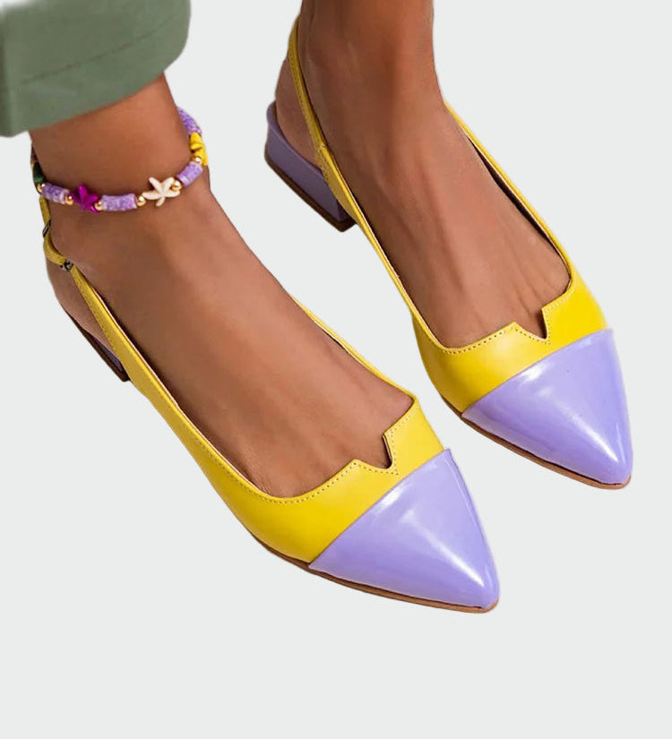 Karolína Elegant Pointed Ballet Flats with Back Strap