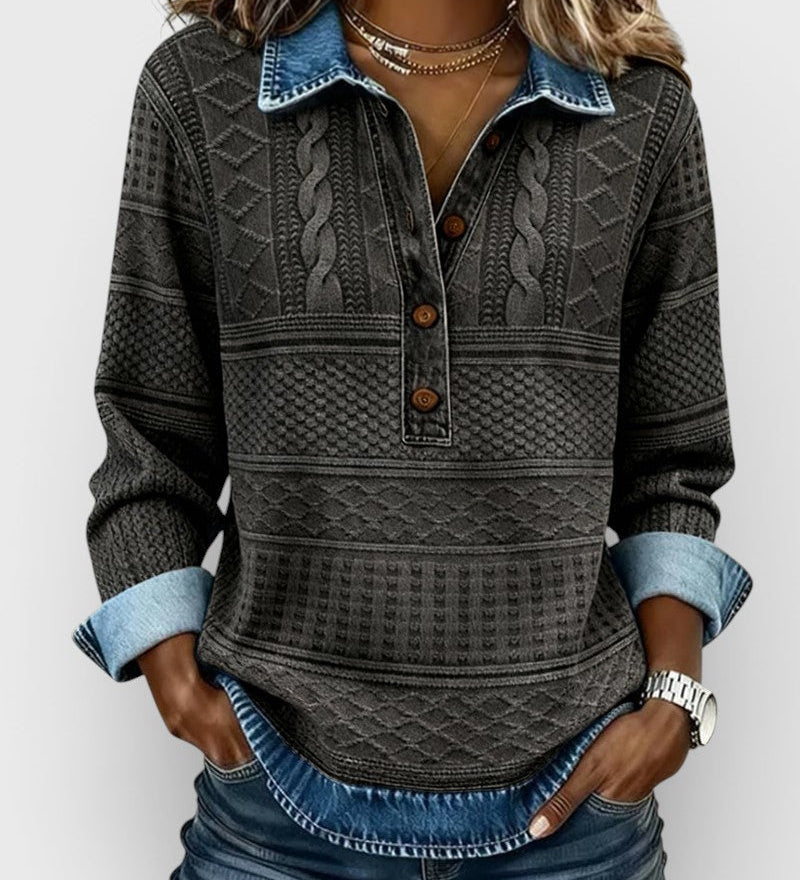 Rosenda™ | Elegant Half-Button Sweatshirt