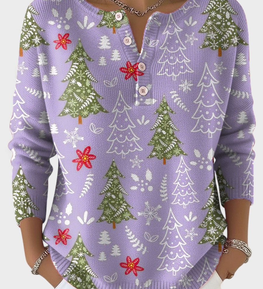 Sofía™ | Christmas Sweater with Decorative Buttons