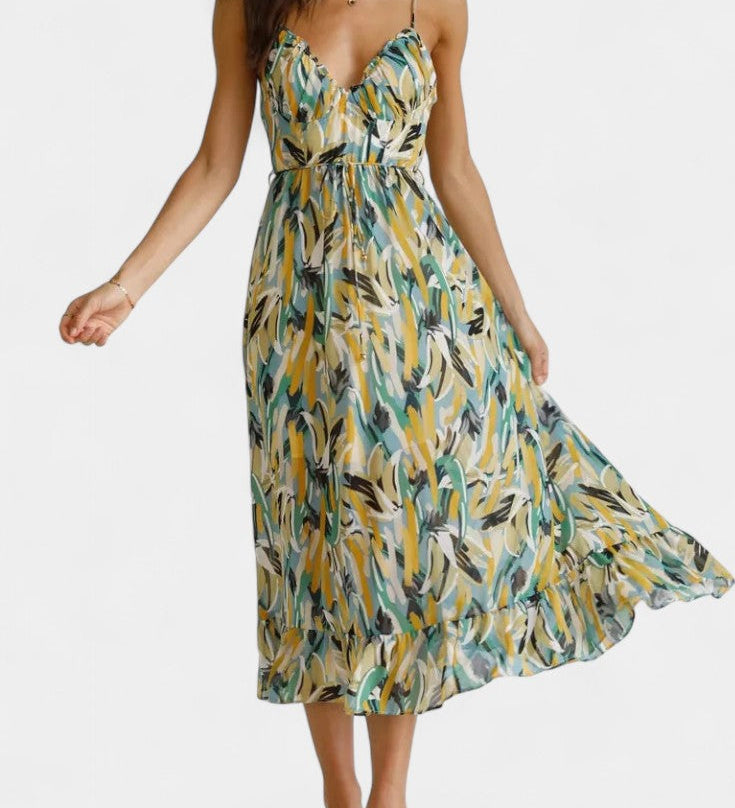 Fiona Vibrant Print Midi Dress
