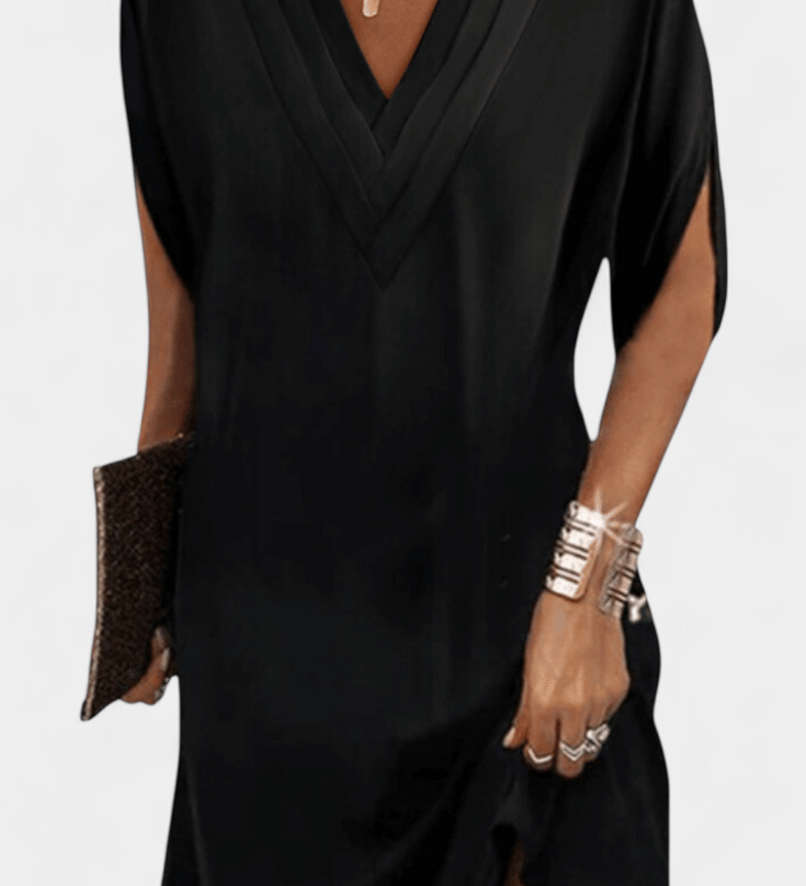 Elegant Lesley Dress with V-Neck