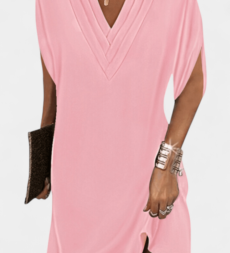 Elegant Lesley Dress with V-Neck