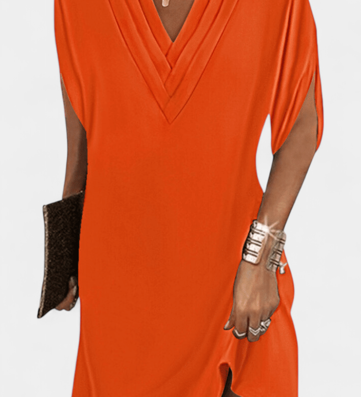 Elegant Lesley Dress with V-Neck