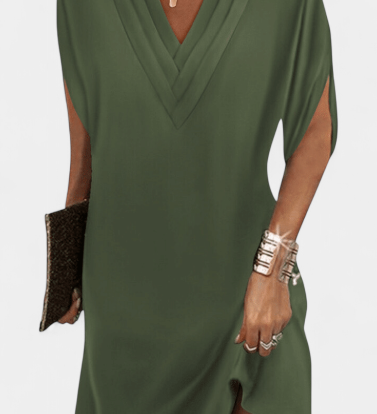 Elegant Lesley Dress with V-Neck