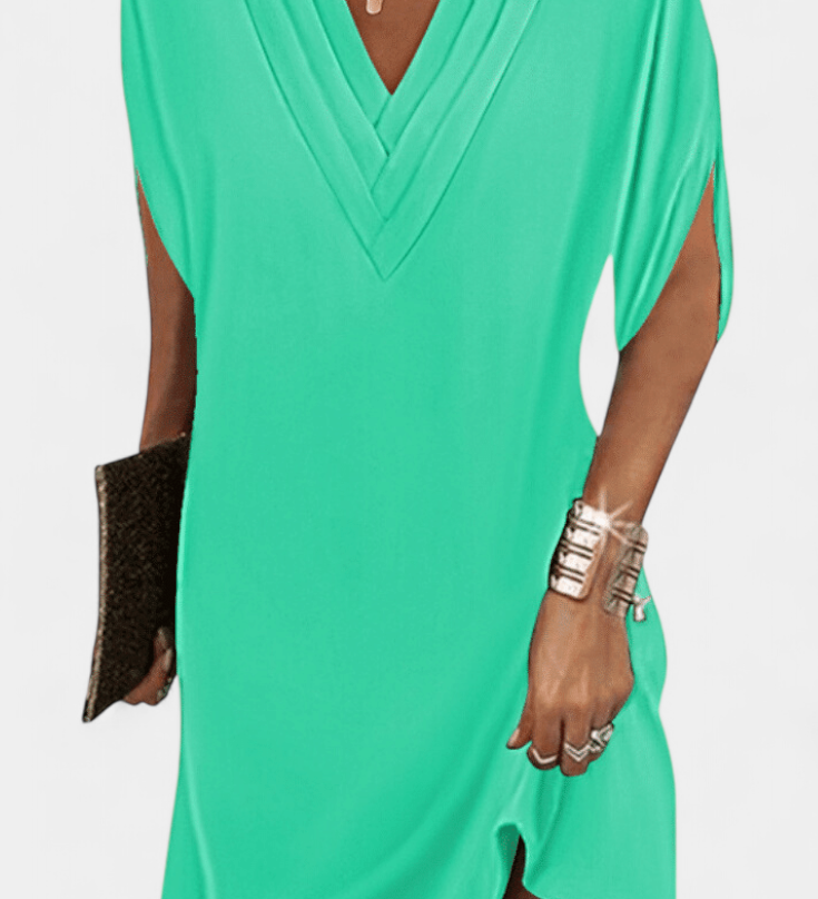 Elegant Lesley Dress with V-Neck