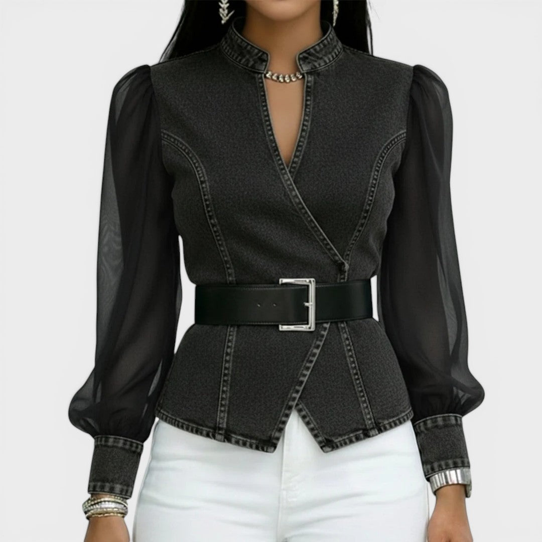 Lucía™ | Elegant Denim Top
