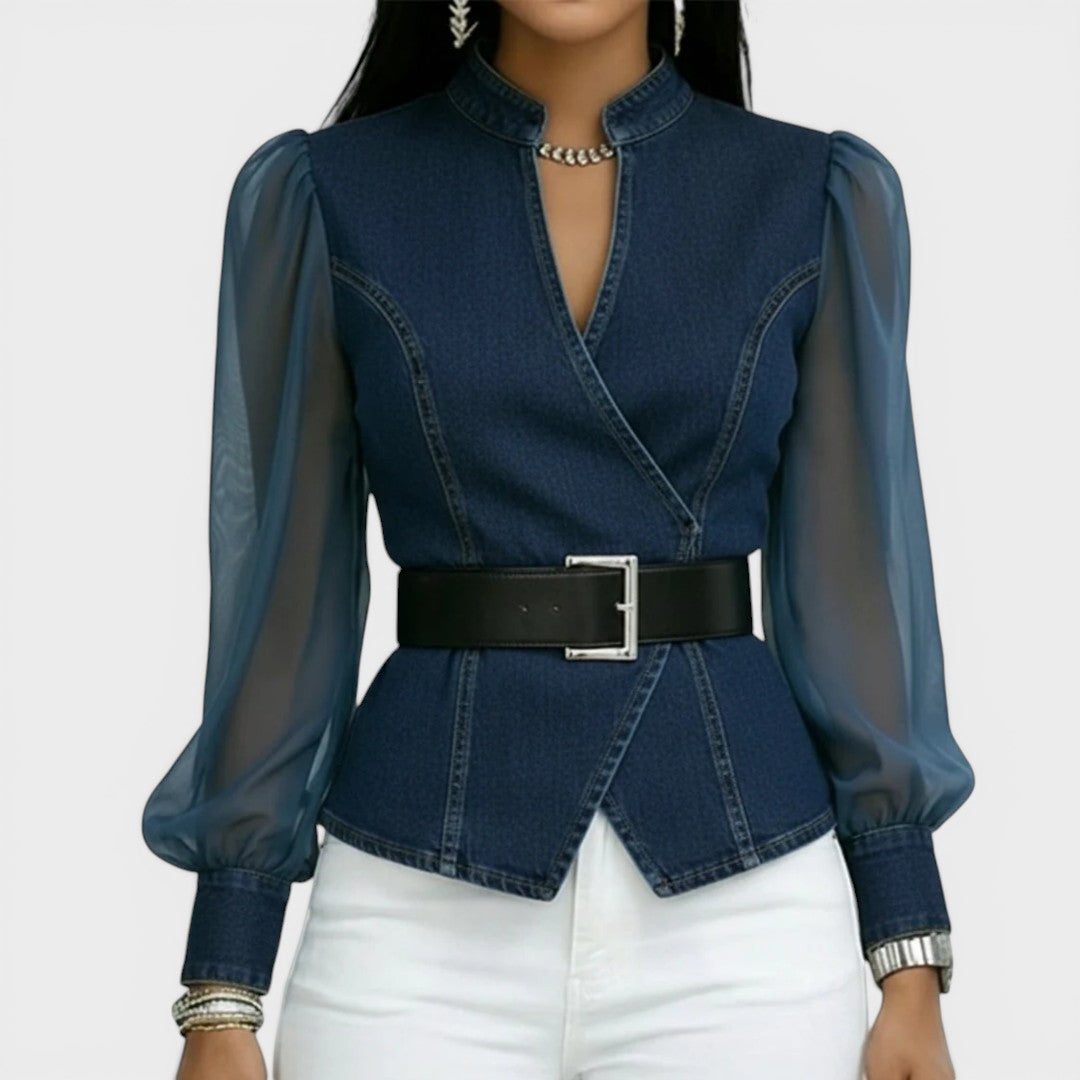 Lucía™ | Elegant Denim Top