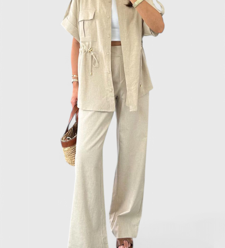 Lani Relaxed Two-Piece Shirt and Trousers Set