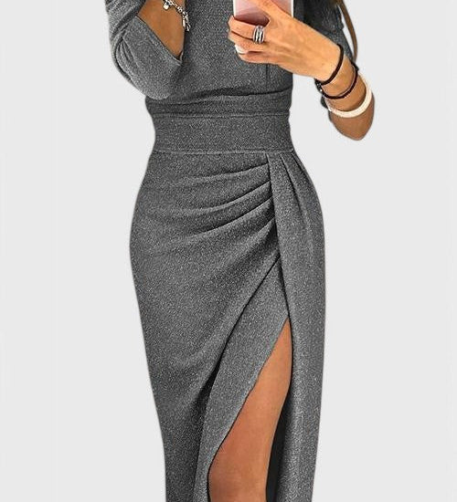 Off-Shoulder Maxi Dress Alexa with Subtle Slit