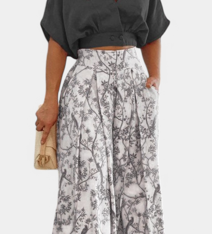 Olivia Boho V-Neck and Wide Leg Set