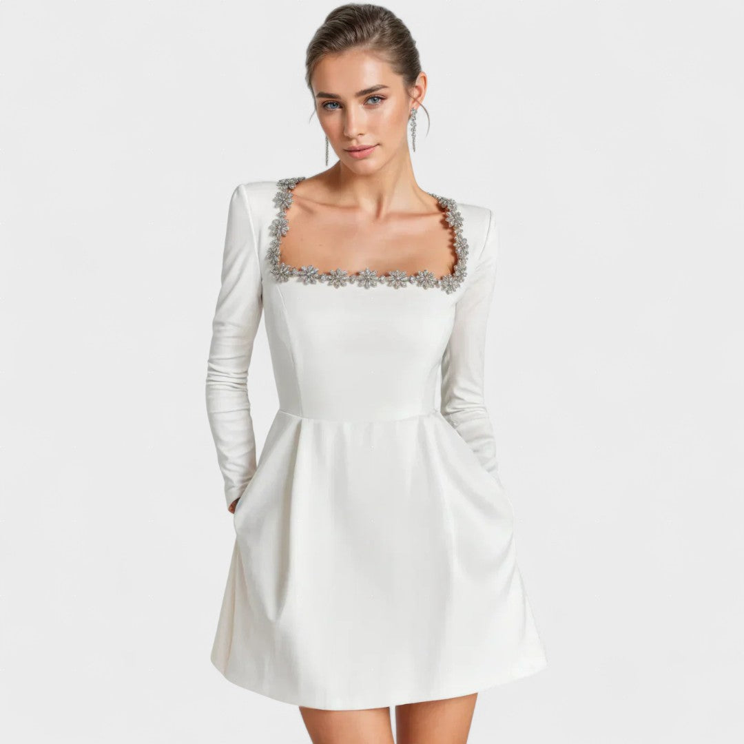 Valeria™ | Elegant Short Velvet Dress