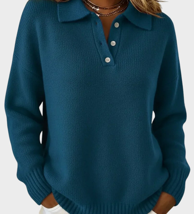Marta™ | Soft Knit Polo Sweater