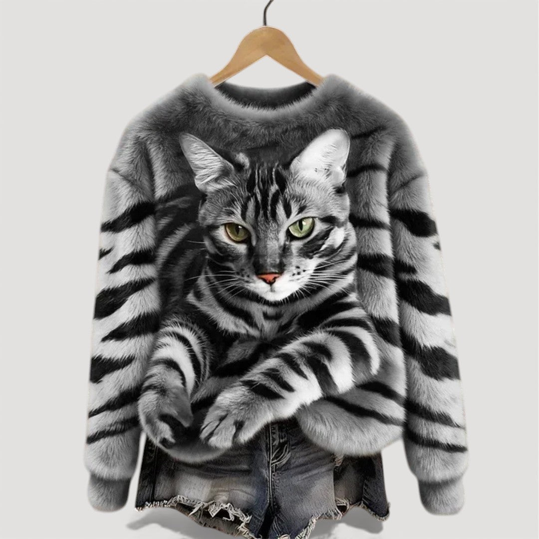 Clara™ | Warm Jersey with Feline Detail