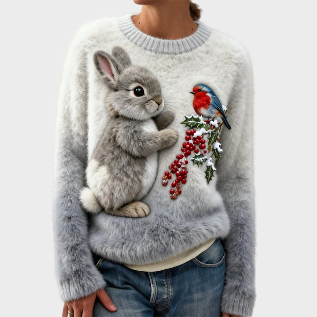 Teresa™ | Soft Christmas Jumper with Rabbit