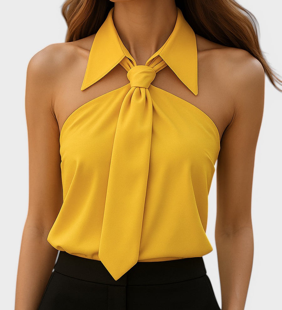 Lucía™ | Elegant Halter Blouse