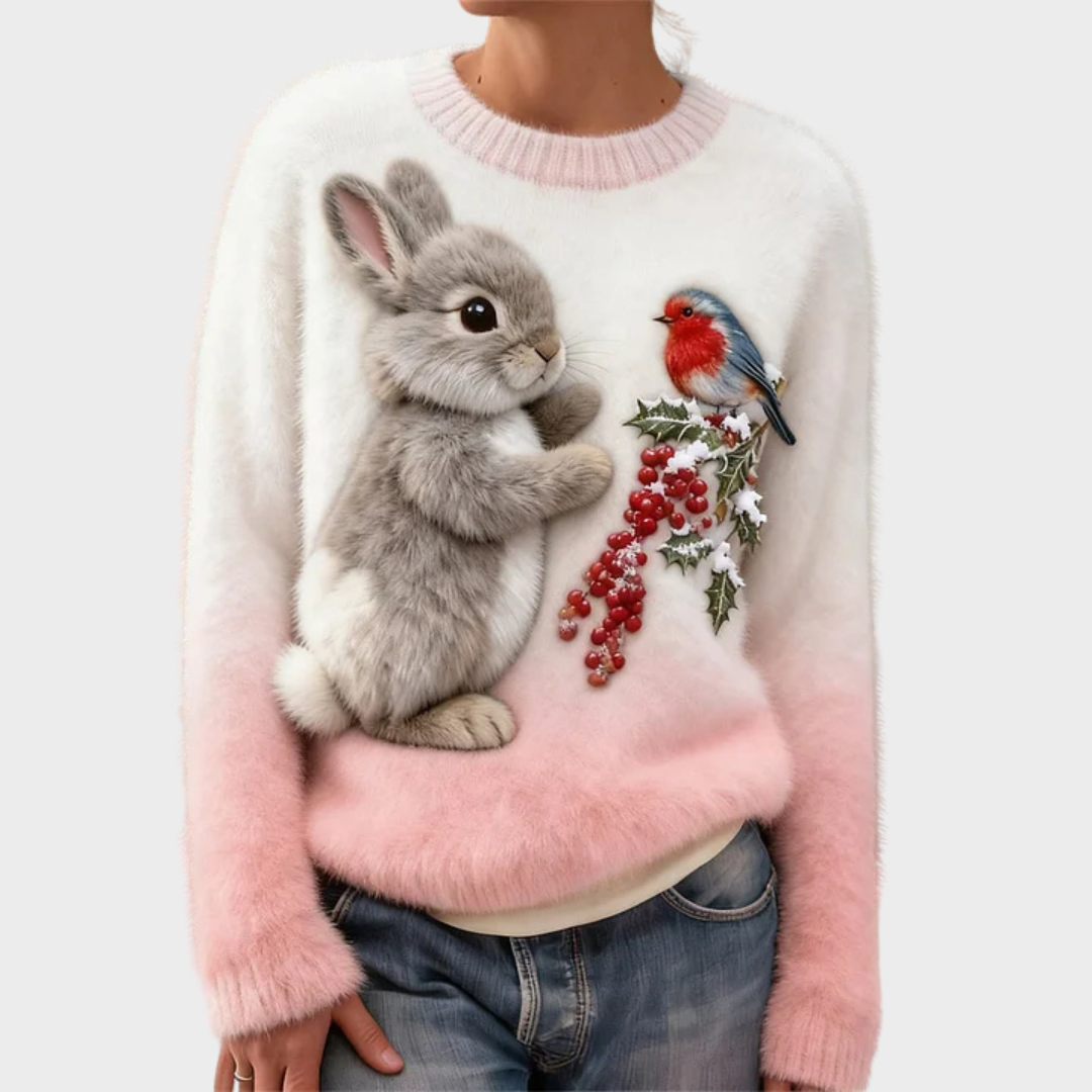 Teresa™ | Soft Christmas Jumper with Rabbit