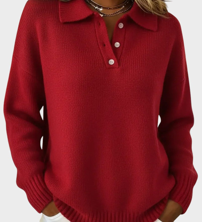 Marta™ | Soft Knit Polo Sweater