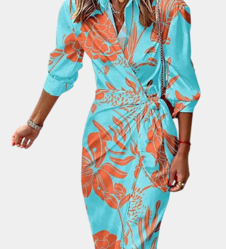Maira Printed Wrap Dress