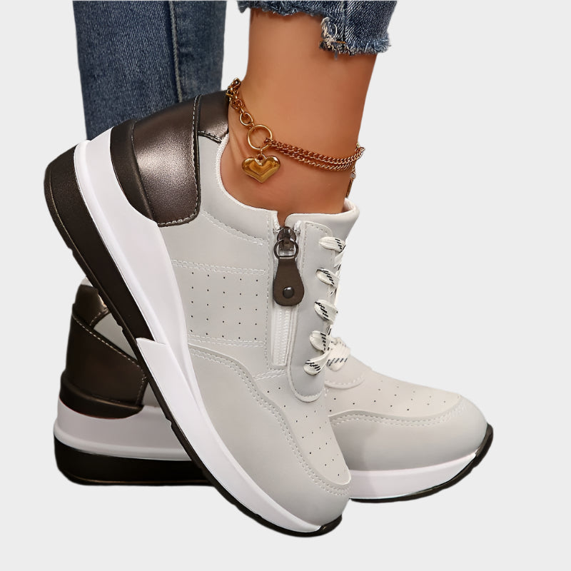 Orthopaedic shoes with zip closure and thick sole