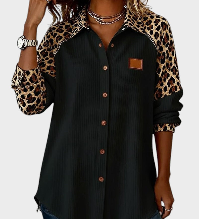 Juana™ | Leopard Print Button-Up Shirt