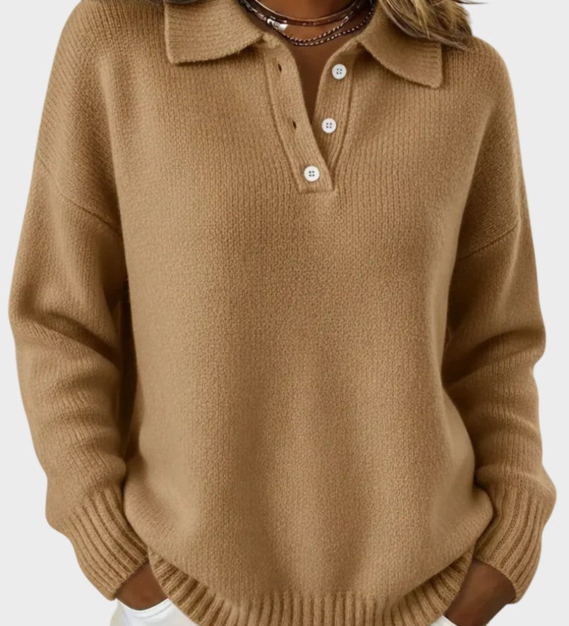 Marta™ | Soft Knit Polo Sweater