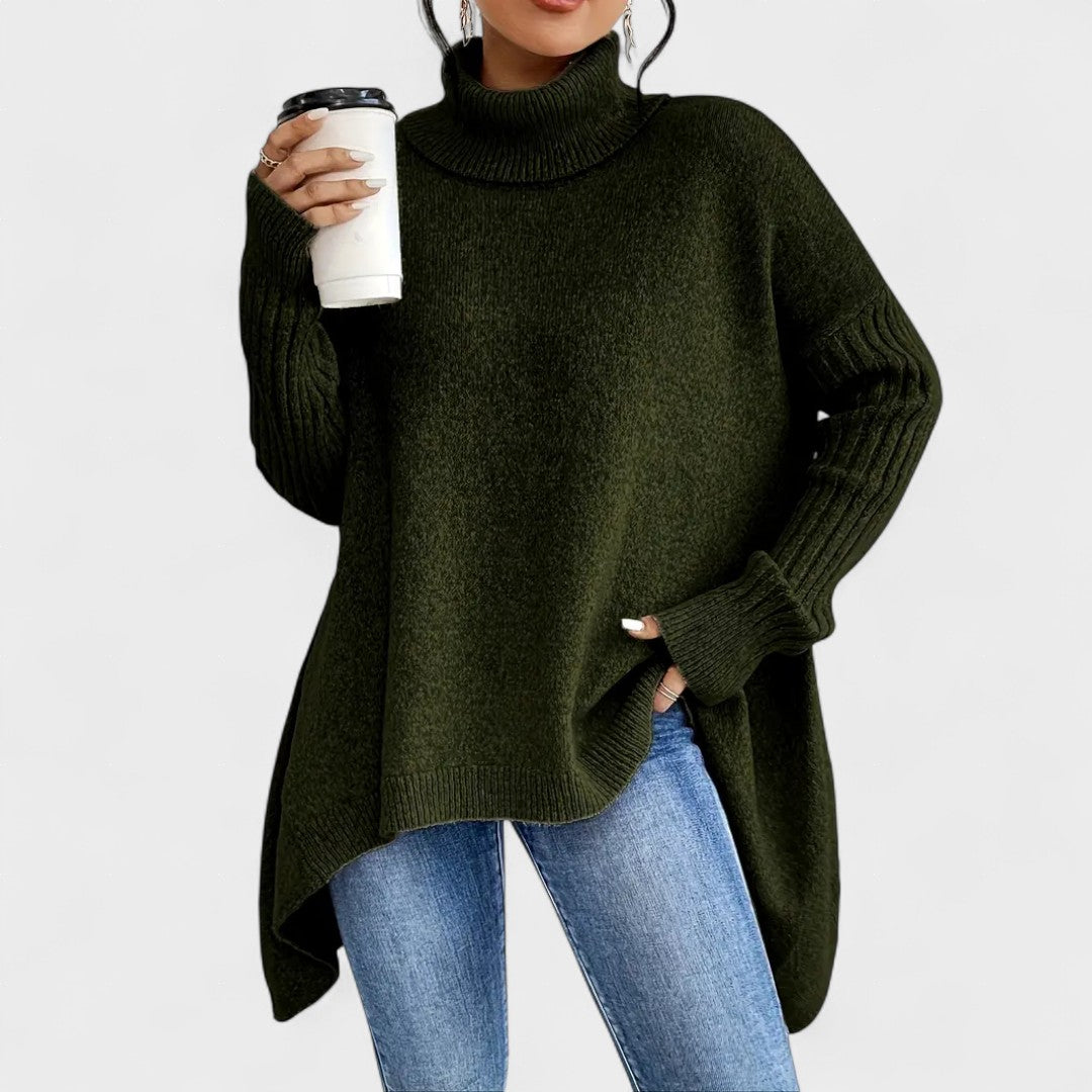 Adela™ | Long High Neck Jumper