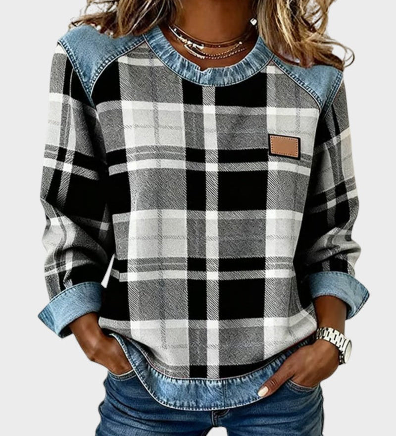 Marta™ | Sweatshirt with Check Patches