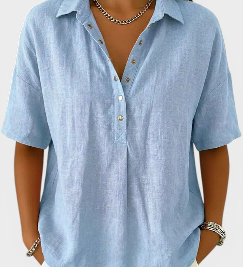 Noelia™ | Blouse with Collar and Elegant Buttons