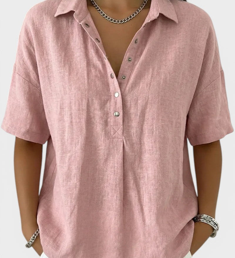 Noelia™ | Blouse with Collar and Elegant Buttons