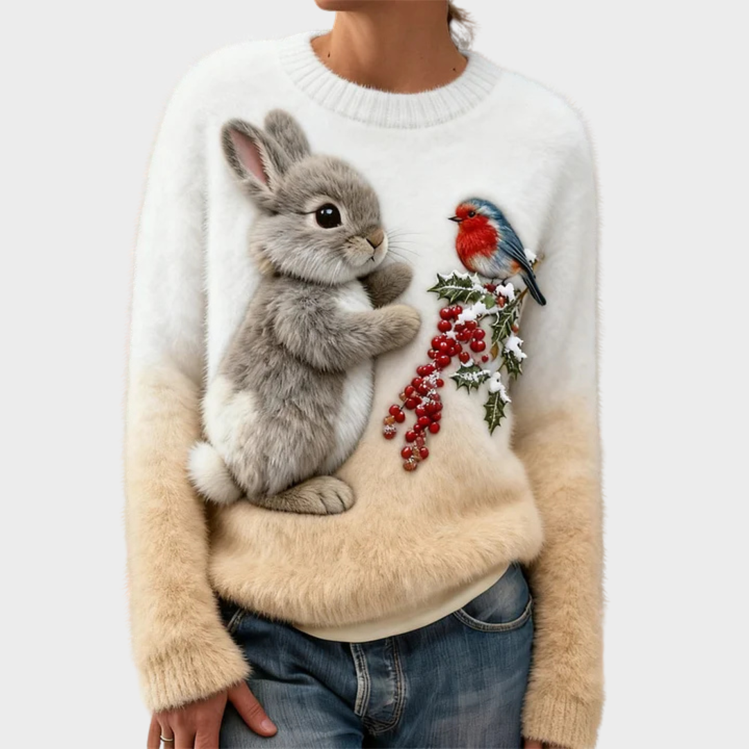 Teresa™ | Soft Christmas Jumper with Rabbit