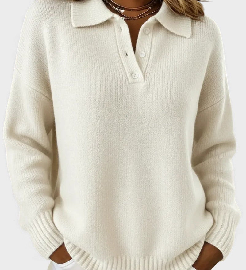 Marta™ | Soft Knit Polo Sweater